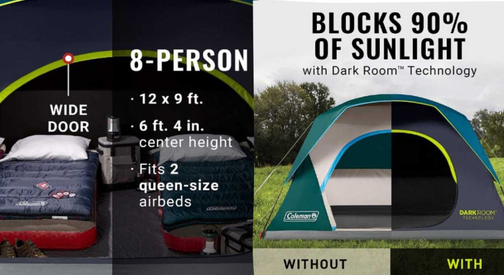 Coleman 8 Person Tent with Dark Room 