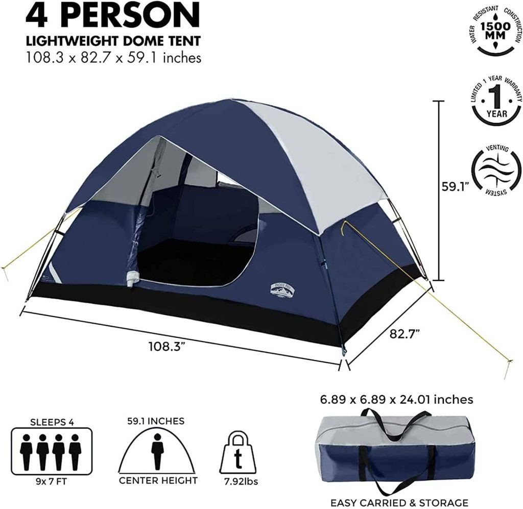 Pacific Pass 4 Person Tent Features-and-Specifications