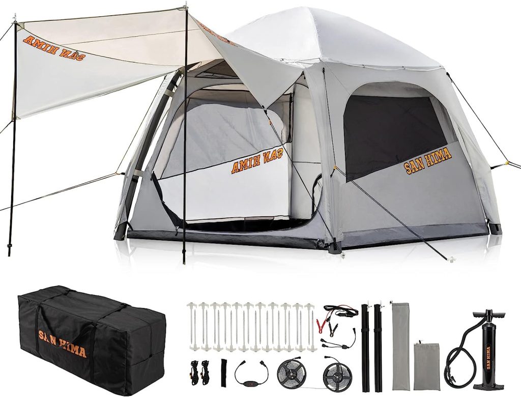 best 4 person family tents, I was thrilled to discover SAN HIMA’s blow-up camping tent for 4 persons.